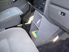 the interior of a car with no passenger seats