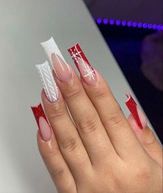 Winter Nails Acrylic, Sweater Nails, Christmas Nails Acrylic, Long Square Acrylic Nails, Acrylic Nails Coffin Short