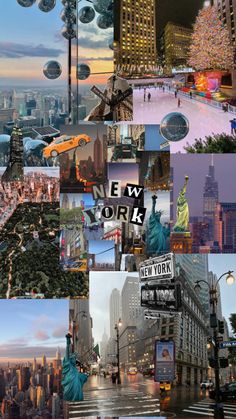 new york collage with many different images