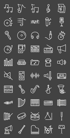 a large set of music and sound related icons