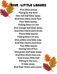 an autumn poem with leaves and the words give little leaves