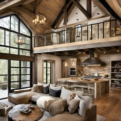 a living room filled with furniture and lots of windows