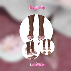 an advertisement for high heeled shoes is shown in this graphic art style, with pink and white accents