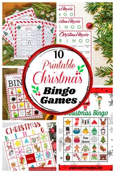 printable christmas games for kids and adults to play in the holiday season with text overlay