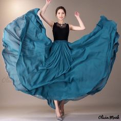 Olivia Mark - Flowy Chiffon Maxi Skirt - Dance Practice Skirt for Modern and Classical Dance Performances Skirt Dance, Chiffon Maxi Skirt, Classical Dance, Dance Skirt, Chiffon Maxi, Dance Practice, Dance Performance, Peacock Blue, Types Of Skirts