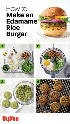 how to make an edamame rice burger with step - by - step instructions