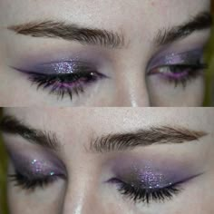 Purple Eyes Aesthetic, Whimsigoth Makeup, Purple Eyeshadow Makeup, Eyeshadow Makeup Ideas, Love Therapy, Glittery Eye Makeup, Maquillage On Fleek, Funky Makeup, Vampire Bride