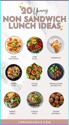 the top 20 lunch menus for non - sandwich lunch ideas