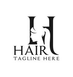 the logo for hair tagline here, which is designed to look like a woman's head