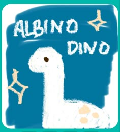 an illustration of a white llama with the words albinoo divo