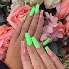 25 And Sexy Neon Green Nails To Inspire You Everyday Women Fashion Lifestyle Blog Classic Nail Colors, Nails Charms, Nails Short Acrylic, Neon Green Nails, Green Acrylic Nails, Classic Nail, Nails Neon, Green Nail Art, Pointy Nails