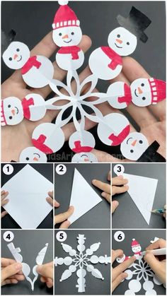 how to make a paper snowman ornament with pictures and instructions for making it