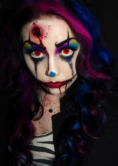 can't wait for Halloween Haunted Makeup, Crazy Clown Makeup, Makeup Prompts, Sfx Ideas, Crazy Clown, College Makeup, Makeup 2018, Goth Clothes, Edgy Looks