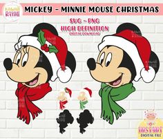 mickey and minnie mouse christmas svg cut files