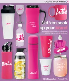 an advertisement for the new brand called butter, featuring different types of bottles and cups