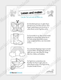 the instructions for learning german with pictures and words