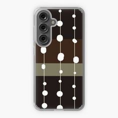 a brown and white phone case with circles on it