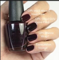 Opi Wine Colors, Opi Gel Polish Colors Fall 2023, Opi Dark Red Nail Polish, Opi Dark Colors, Opi Fall 2023 Collection, Opi Fall Nail Colors, Barb Nails, Fall Nails Opi, Cherry Wine Nails