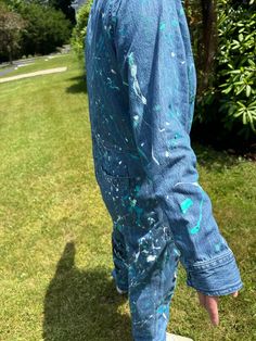 Hand painted Madewell Jean jumpsuit  oversized shirt with buttons Size small denim 19" from pit to pit  56" from shoulder to hem Inseam 26" Oversized fit.  Paint splatter and on the front "you + me" On the back "the end." Paint is heat sealed  Hand wash gentle. You Me, Jean Jumpsuit, Jeans Overall, Madewell Jeans, Jeans Jumpsuit, Paint Splatter, Fit Inspo, Denim Jean, Oversized Shirt