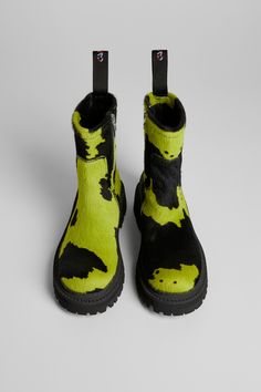 Camper Boots, Fashion Major, Animal Shoes, Camper Shoes, Spring Boots, Fall Winter Collection, Spring Summer Collection, Fall Fits, Cow Pattern