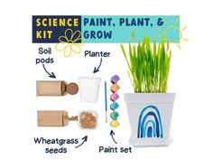 the science plant, plant and grow kit is shown