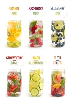 the different types of fruit in mason jars