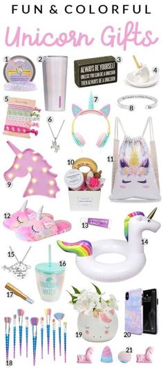 the unicorn gift guide for girls is full of fun and colorful gifts to give her