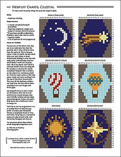 the cross stitch chart shows different types of items that can be seen in this pattern