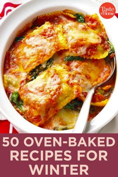 the cover of 50 oven - baked recipes for winter