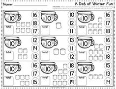 a printable worksheet for winter fun with cups and mugs on it