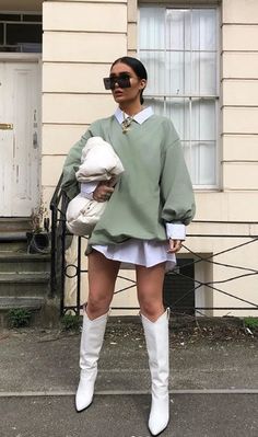 Looks Street Style, Fashion Weeks, White Boots, Looks Chic, Fall Fashion Outfits, Mode Vintage