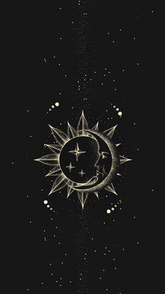 the sun and moon are depicted in this artistic drawing by artist mark stolle