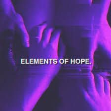 two hands touching each other with the words elements of hope in front of them on a purple background