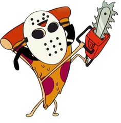 an image of a cartoon character holding a knife and wearing a mask on his face