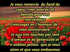 a field full of red flowers with the words in french