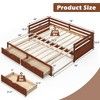 an image of a wooden bed frame with instructions on how to set up the mattress