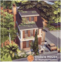 an artist's rendering of a two story house