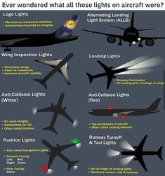 an image of airplanes that are flying in the sky with different lighting effects on them