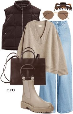 Aesthetic Cozy Outfits, Lookbook Outfits Autumn, Classic Autumn Outfits, Autumn Outfits Dress, Autumn Cozy Outfit, Cozy Fall Outfits Aesthetic, Brown Sweater Outfit, Autumn Lookbook, Stile Hijab