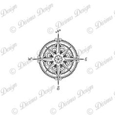 a compass tattoo design on a white background