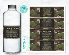 Sleek sellouts! 🤓. Order Army Water Bottle Label, Army beverage label, Army Camo Party Decor | Editable Instant Download | Edit Online NOW Corjl | INSTANT ACCESS at $4.89 Army Water Bottle, Army Party Decorations, Camo Birthday Party, Beverage Label, Camouflage Party, Army Decor, Camo Party, Camo Birthday, Army's Birthday