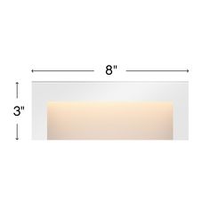 an image of a square light fixture with measurements for the width and height in front of it