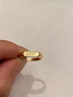 Handmade 14k Gold Engraved Promise Ring, Vintage Adjustable Personalized Signet Ring, Vintage Ring For Birthday, Handmade Gold Ring For Birthday, Handmade 14k Gold Signet Promise Ring, Handmade 14k Gold Open Engraved Ring, Vintage Open Ring For Gift, Vintage Adjustable Initial Ring Personalized, Vintage Personalized Open Ring