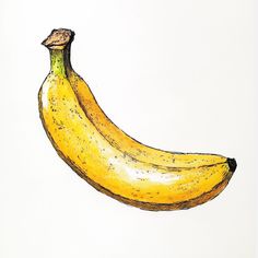 a drawing of a banana on a white background