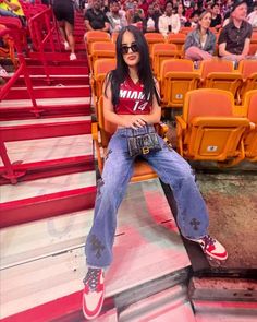 Heat Game Outfit Miami, Miami Heat Game Outfit Women, Miami Heat Outfit Women, Heat Game Outfit, Miami Hear, Basketball Outfit For Women, Miami Heat Game, Thunder Outfit