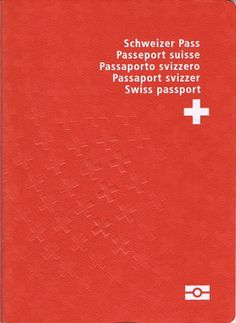 a red passport cover with the words swiss pass and an image of a white cross on it