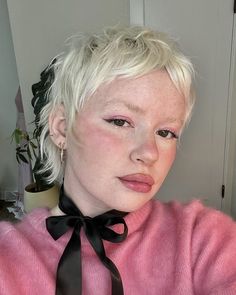 Pixie Haircut With Micro Bangs, Pixie With Rat Tail, Blonde Pixie Mullet, Micro Mullet, Mixie Pixie Haircut, Shaggy Pixie Cuts Round Face, Plus Size Pixie Haircut, Razor Pixie, Amazon Clothing Finds