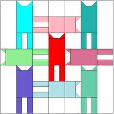 an image of a quilt pattern with different colors