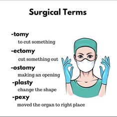 a woman wearing surgical masks and gloves with the words surgical items in front of her