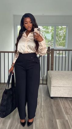 Monochrome Business Casual, Realtor Outfits Black Women, Office Job Outfits Black Women, Cute Professional Outfits Black Women, Shein Business Casual Outfits, Work Outfits Women Plus Size, Baddie Office Outfits, Paralegal Outfits, Work Baddie